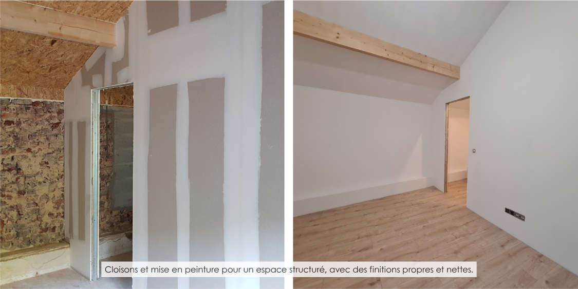 Pose de cloison-wandre