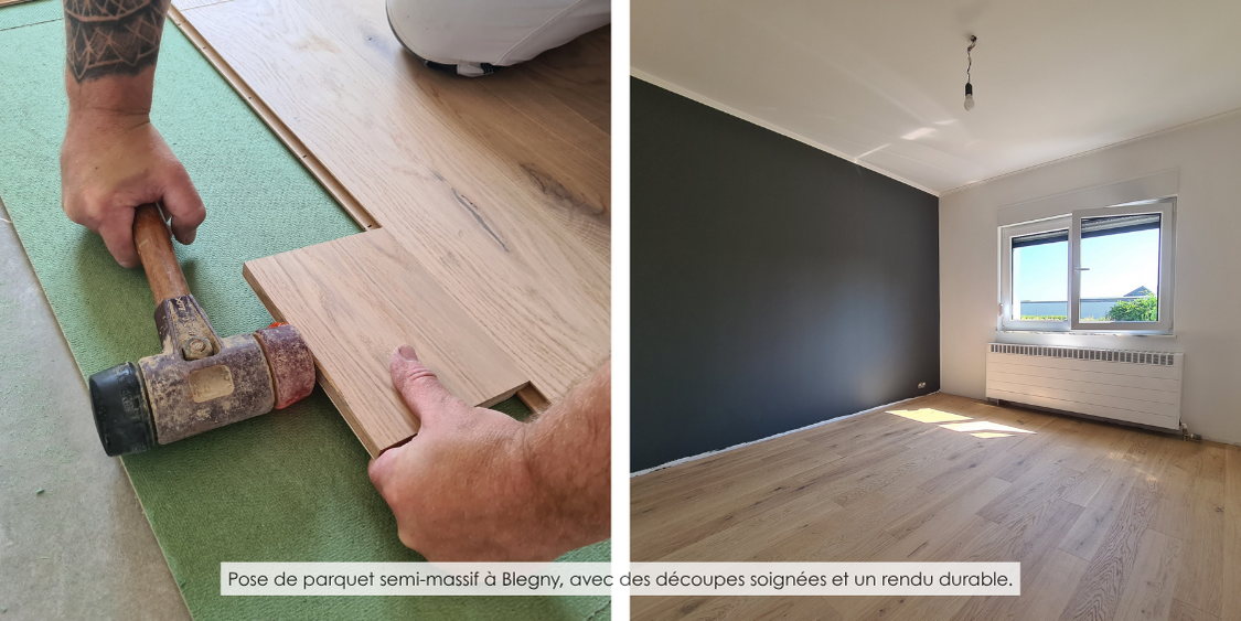 Pose de parquet-Blegny